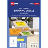 AVERY 36102 L7165FY HIGH VISIBILITY SHIPPING LABEL LASER 8UP FLUORO YELLOW PACK 25