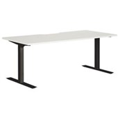 PULSE HEIGHT ADJUSTABLE SCALLOP DESK ELECTRIC SINGLE MOTOR 1500MM IRONSTONE METAL BASE WHITE TOP