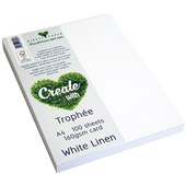 TROPHEE COLOURED PAPER A4 160GSM WHITE LINEN PACK 100