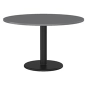 KNIGHT POLO TABLE ROUND BASE D1200 X H730MM BLACK BASE SILVER TOP