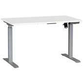 AGILE BOOST HEIGHT ADJUSTABLE SINGLE SIDED ELECTRICAL DESK W1200 X D700 X H7201200MM SILVER FRAME WHITE TOP