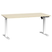 AGILE BOOST HEIGHT ADJUSTABLE SINGLE SIDED ELECTRICAL DESK W1500 X D800 X H7201200MM WHITE FRAME NORDIC MAPLE TOP