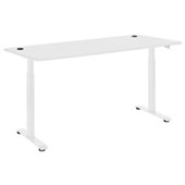 PULSE PNEUMATIC HEIGHT ADJUSTABLE DESK W1800 X D800 X H7401190MM WHITE FRAME WHITE TOP