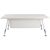 SYLEX FLEET EXECUTIVE ADJUSTABLE DESK W1800 X D900MM WHITE FRAME WHITE TOP