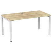 KNIGHT CUBIT DESK W1500 X D800 X H730MM WHITE FRAME ATLANTIC OAK TOP