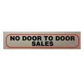 ROSEBUD SELF ADHESIVE SIGN ALUMINIUM W170 X L40MM NO DOOR TO DOOR SALES