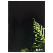 ICON CASEBOUND HARD COVER NOTEBOOK A4 BLACK 200 PAGE