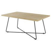 KNIGHT ZION COFFEE TABLE W1000 X D600 X H450MM BLACK FRAME ATLANTIC OAK TOP