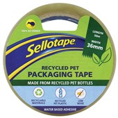 SELLOTAPE RECYCLED PET PACKAGING TAPE LOW NOISE 36MM X 50M