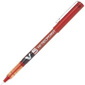 PILOT V5 HITECPOINT LIQUID INK ROLLERBALL PEN FINE 05MM RED