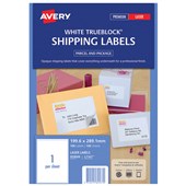 AVERY 959009 L7167 TRUEBLOCK SHIPPING LABEL LASER 1UP WHITE PACK 100