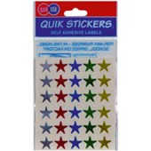 QUIKSTIK LABELS STAR 15MM ASSORTED PACK 150