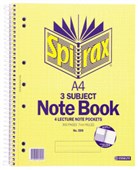 SPIRAX 599 3SUBJECT NOTEBOOK 7MM RULED SPIRAL BOUND 300 PAGE A4