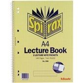 SPIRAX 598 LECTURE BOOK 7MM RULED 7 HOLE PUNCHED SPIRAL BOUND 140 PAGE A4