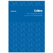 COLLINS TAX INVOICE BOOK 50 DL DUPLICATE NO CARBON REQUIRED A5 50 LEAF