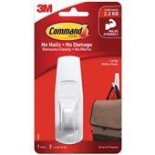 COMMAND LARGE HOOK AND TWO ADHESIVE STRIPS WHITE