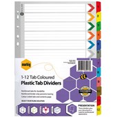 MARBIG MANILLA INDEX DIVIDER 112 TAB A4 ASSORTED