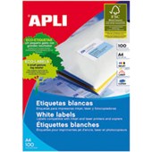 APLI 02416 LABELS A4 12UP ROUND CORNERS W635 X L72MM PACK 100