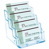 DEFLECTO BUSINESS CARD HOLDER LANDSCAPE 4TIER CLEAR