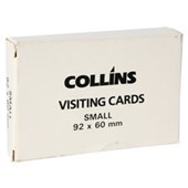 COLLINS VISITING CARDS SMALL W92 X L60MM WHITE PACK 52