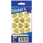 AVERY 932355 MULTIPURPOSE STICKERS HEART 23MM GOLD PACK 30