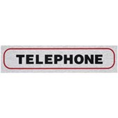 ROSEBUD SELF ADHESIVE SIGN ALUMINIUM W170 X L40MM TELEPHONE