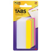 POSTIT 686PLOY3IN DURABLE FILING TABS SOLID 75MM BRIGHT ASSORTED PACK 24