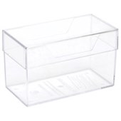 ESSELTE BUSINESS CARD HOLDER BOX WITH LID 130 CARD CAPACITY CLEAR