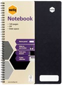 MARBIG ACCOHIDE NOTEBOOK WIRO BOUND 120 PAGE A4 BLACK