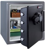 SENTRY FIRE SAFE FIRE AND WATER SAFE 348L WITH DIGITAL KEYPAD W415 X D491 X H453MM BLACK