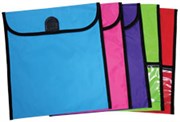 HOMEWORK BAG HOOK AND LOOP WITH POCKET W360 X H450MM ASSORTED COLOURS