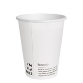 ECOCUP SINGLE WALL PLAFREE HOT CUP 400ML WHITE